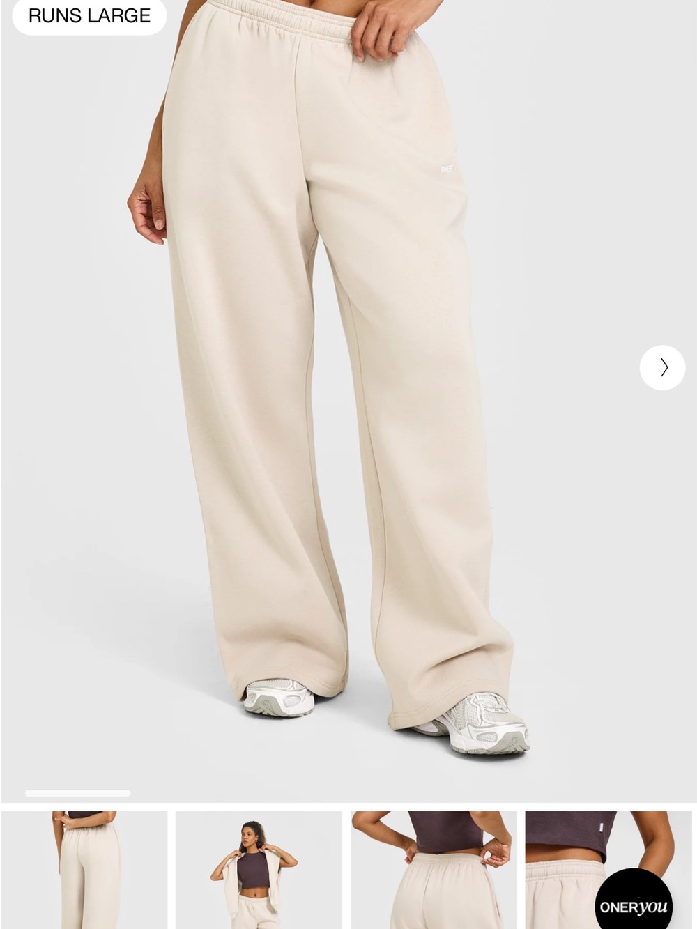 Oner Active Sand Wide-Leg Sweatpants Sz Large Long